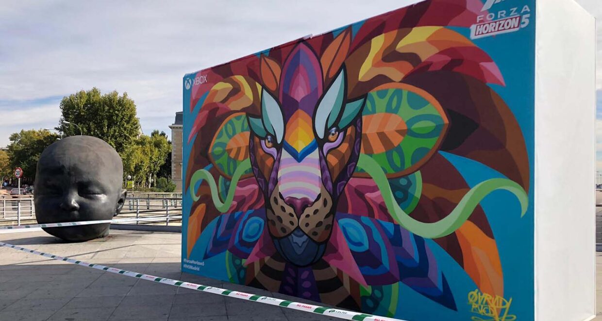 acción de marketing y campaña publicitaria con graffiti en Madrid